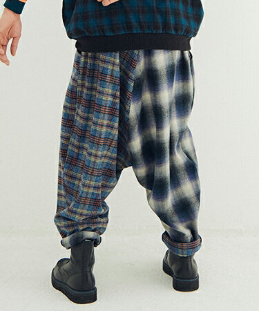 樂天商城 - 【STOF(ストフ)】【予約販売8月中旬〜下旬入荷】Half flannel check Wide Pants ワイドパンツ(SF26AW-15)