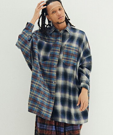 Rakuten - 【STOF(ストフ)】【予約販売8月中旬〜下旬入荷】Half flannel check big shirt シャツジャケット(SF26AW-14)