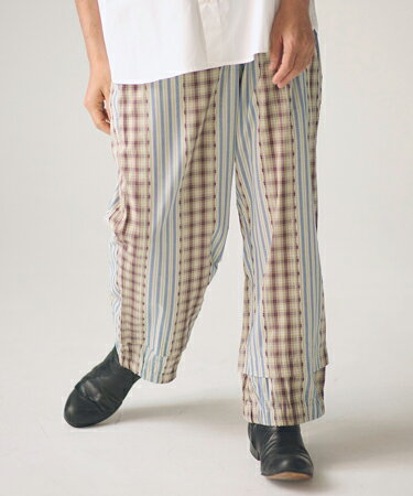 Rakuten - 【ADAM PATEK(アダムパテック)】jacquard check-stripe easy pants イージーパンツ(AP2618016)