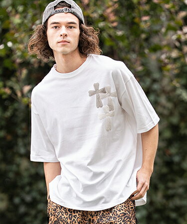 Rakuten - 【CAMBIO(カンビオ)】【予約販売4月下旬〜5月上旬入荷】 ビッグシルエットプリントT（Cross Hearts） Tシャツ(2601129MCB)