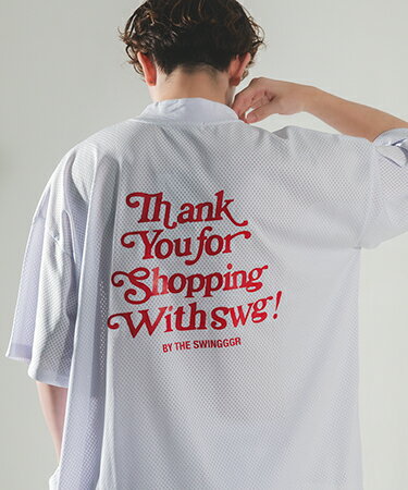 Rakuten - 【THE SWINGGGR(ザ・スウィンガー)】【予約販売5月上旬〜中旬入荷】 THANKS MESH MOCK TEE モックネックTシャツ(0126-SWG-CT002)