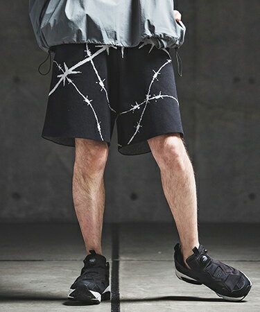 Rakuten - 【GLIMCLAP(グリムクラップ)】【予約販売5月下旬〜6月上旬入荷】 Barbed Wire Jacquard Knit Shorts ニットショートパンツ(202-038-gls-cg)