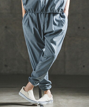 Rakuten - 【GLIMCLAP(グリムクラップ)】【予約販売5月上旬〜中旬入荷】 Bamboo Blend Chambray Gathered Hem Pants バルーンパンツ(202-043-gls-cg)