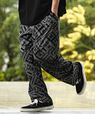 Rakuten - 【CAMBIO(カンビオ)】【予約販売6月中旬〜下旬入荷】 Bandana Pattern Wide Straight Easy Pants ワイドストレートパンツ(S600626cmb)