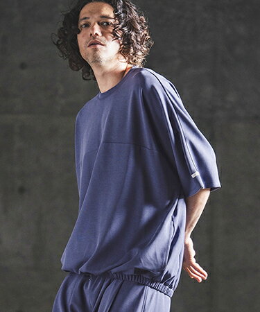 Fluid Smooth Gathered Hem T-shirt スムースTシャツ(202-040-gls-cg)