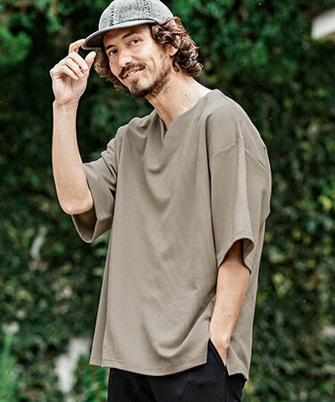 【予約販売サイズ・カラーにより納期異なる】【CAMBIO(カンビオ)】キーネックショートスリーブTシャツ