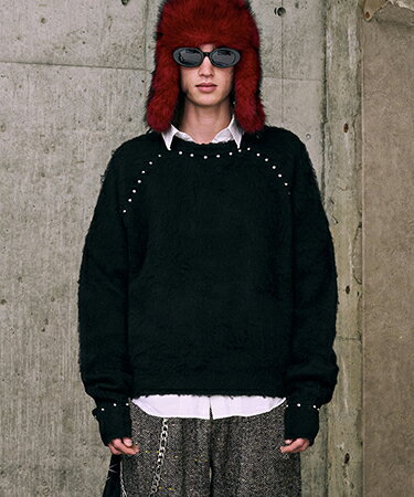 Rakuten - 【A Good Bad Influence(ア グッド バッド インフルエンス)】【予約販売11月中旬〜下旬入荷】ORIGINAL STUDSED MOHAIR KNIT モヘアニット(AGBI-26AW-KT02)