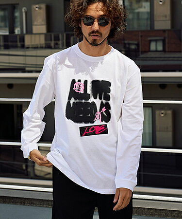 Rakuten - 【STUD MUFFIN(スタッドマフィン)】【予約販売8月中旬〜下旬入荷】 5.6ozコットン天竺 ALLWENEEDISシークインLS Tシャツ(624-02898)