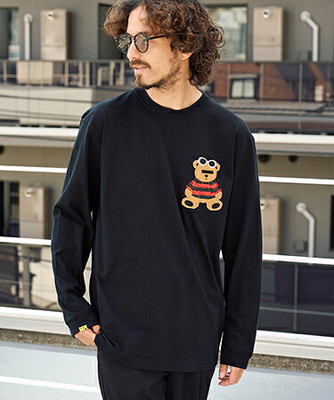 Rakuten - 【STUD MUFFIN(スタッドマフィン)】【予約販売8月中旬〜下旬入荷】 5.6ozコットン天竺 カートべアシークインパッチワークLS Tシャツ(624-02901)