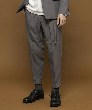 Rakuten - 【MROLIVE(ミスターオリーブ)】【予約販売9月上旬〜中旬入荷】RETORO POLYESTER TWILL - BELTED WIDE TAPERED PANTS テーパードパンツ(M-19101)