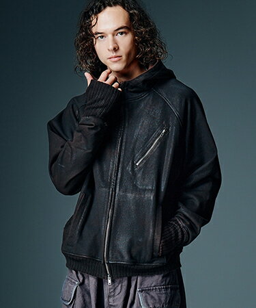 Rakuten - 【glamb(グラム)】【予約販売9月中旬〜下旬入荷】Paraffin Coated High Neck Hoodie パラフィンコートハイネックフーディー(GB0326-CS05)