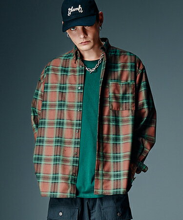 樂天商城 - 【glamb(グラム)】【予約販売8月下旬〜9月上旬入荷】Extra Big Check Shirt エクストラビッグチェックシャツ(GB0326-SH10)