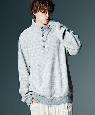 Rakuten - 【glamb(グラム)】【予約販売9月中旬〜下旬入荷】Henley High Neck Sweat ヘンリーハイネックスウェット(GB0326-CS16)