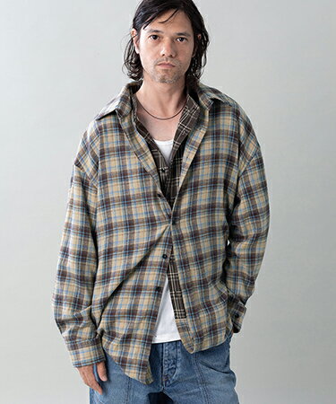 Rakuten - 【EGO TRIPPING(エゴトリッピング)】【予約販売10月上旬〜中旬入荷】DOUBLE-SHIRTS レイヤードシャツ(616710)