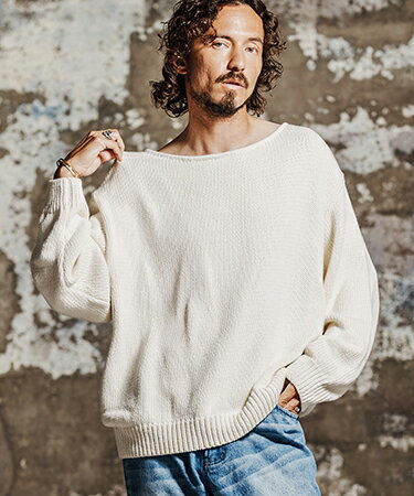 Rakuten - 【Jih Nunc(ジーヌンク)】【予約販売10月上旬〜中旬入荷】 ボートネックざっくり編みコットンニット