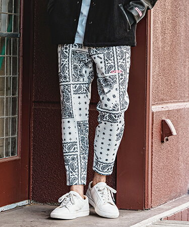 乐天商城 - 【felkod(フィルコッド)】【予約販売10月中旬〜下旬入荷】 Bandana Print Scuba Easy Pants イージーパンツ(F26A030)