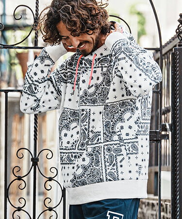 Rakuten - 【felkod(フィルコッド)】【予約販売10月中旬〜下旬入荷】 Bandana Print Scuba Hoodie パーカー(F26A020)