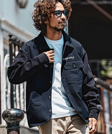  Scuba×Woven Combo Shirt Jacket シャツジャケット(F26A070)