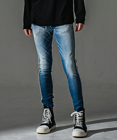 Rakuten - 【RESOUND CLOTHING(リサウンドクロージング)】【予約販売9月下旬〜10月上旬入荷】EX denim jersey BLINDLINE PT デニムジャージラインパンツ(RC41-ST-008D)