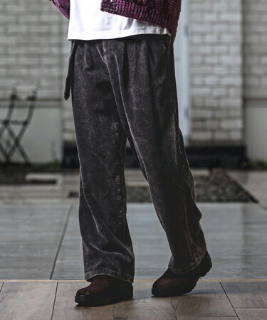 Rakuten - 【CAMBIO(カンビオ)】【予約販売10月末〜11月上旬入荷】 Chemical Wash Corduroy Belted Pants ワイドパンツ(MIU-262-010)