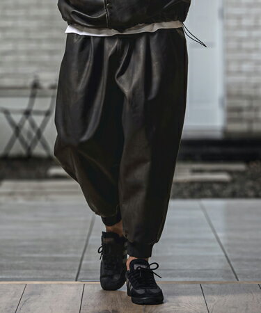 Rakuten - 【CAMBIO(カンビオ)】【予約販売10月末〜11月上旬入荷】 Vintage Finish Faux Leather Tuck Baloon Pants タックバルーンパンツ(MIU-262-012)