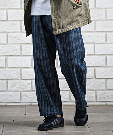 Rakuten - 【CAMBIO(カンビオ)】【予約販売7月下旬〜8月上旬入荷】Jacquard Denim Belted Wide Straight Pants ジャガードデニムワイドストレートパンツ(A72726cmb)