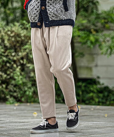 【CAMBIO(カンビオ)】Fleece Back Corduroy Look Jacquard Tapered Pants テーパードパンツ(A73126cmb)