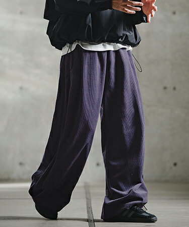Rakuten - 【GLIMCLAP(グリムクラップ)】【予約販売9月中旬〜下旬入荷】4-Wale Cotton Corduroy Cocoon Wide-Leg Easy Pants コーデュロイコクーンワイドパンツ(211-001-gla-cg)