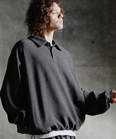 Rakuten - 【GLIMCLAP(グリムクラップ)】【予約販売8月中旬〜下旬入荷】Wool-Blend Woven Pullover Shirt プルオーバーシャツ(211-018-gla-cg)