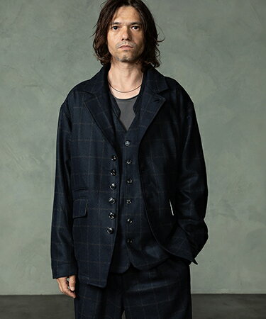 PEAK JACKET windowpane ウールジャケット(616758)