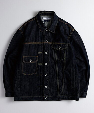 【FDMTL(ファンダメンタル)】【予約販売3月下旬〜4月上旬入荷】ASYMMETRY DENIM JACKET RINSE デニムジャケット(FA27JK13R)