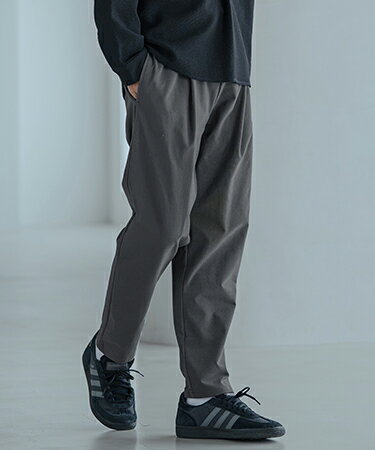 Twill-Textured Nylon Stretch One-Tuck Easy Pants タックイージーパンツ(MGN-263-021)