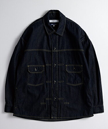 【FDMTL(ファンダメンタル)】【予約販売3月下旬〜4月上旬入荷】2ND DENIM SIDE POCKET SHIRT RINSE デニムシャツ(FA27SH13R)