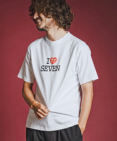 【seventy seven(セブンティセブン)】 heavy oz USA cotton S-S t-shirt (I love seven) Tシャツ(7726W080)