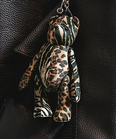 【GLIMCLAP(グリムクラップ)】【予約販売11月中旬〜下旬入荷】Stuffed Toy Keychain - Leopard × Zebra Patchwork Design キーホルダー(212-034-gla-cg)