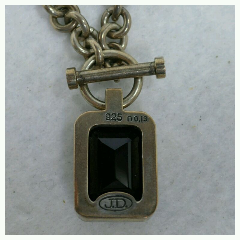 リサイクルショップリステーションの【中古】Justin Davis ジャスティンデイビス　SNJ115　トップ　オニキス×ダイヤ0.13ct シルバー925ネックレス【送料無料】｜アングル2
