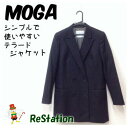 【中古】MOGA モガ テラードジャケット ダークグレー　レディース サイズ2
