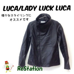 【中古】【送料無料】ルカ/レディラックルカ LUCA/LADY LUCK LUCA ライダースジャケット ラムレザー ブラック レディース