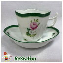 【中古】ヘレンド ウィーンの薔薇コーヒーカップ&ソーサーC&S楕円 VRH04198 100【送料無料】【送料無料】