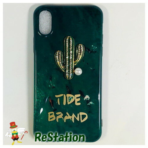Rakuten - 【未使用】高級ラインストーン3Dサボテンソフト保護カバーiphoneX対応ネックストラップ付TIDEBRAND※メール便でお送りします※代引きはできません