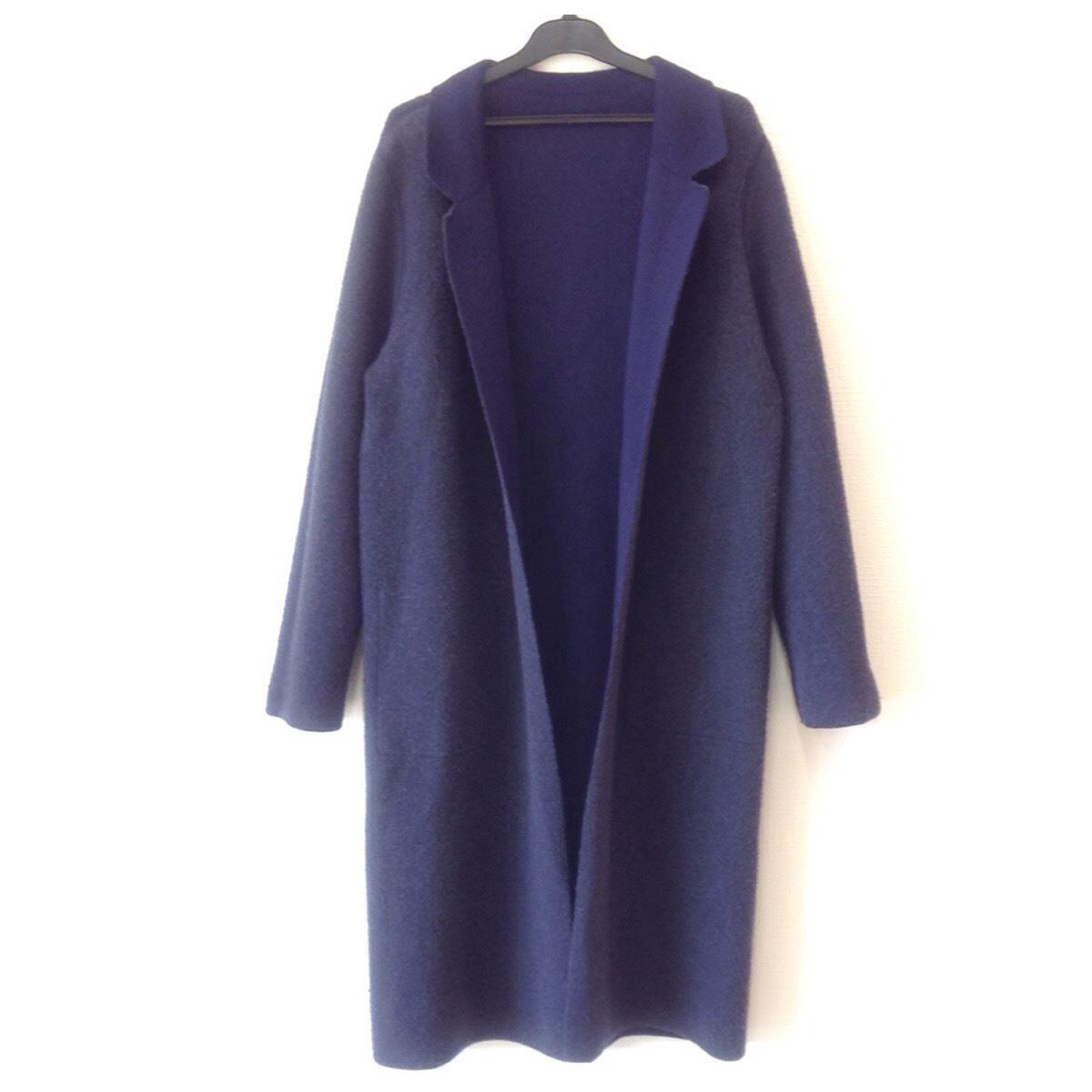 【中古】【送料無料】自由区 ニットコート コーディガン リバーシブル ネイビー レディース サイズ38