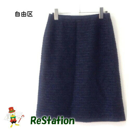 【中古】【送料無料】自由区 スカート ツイード ラメ 膝丈 ネイビー レディース サイズ38 restation-10048153 リサイクルショップリステーション パッケージ画像