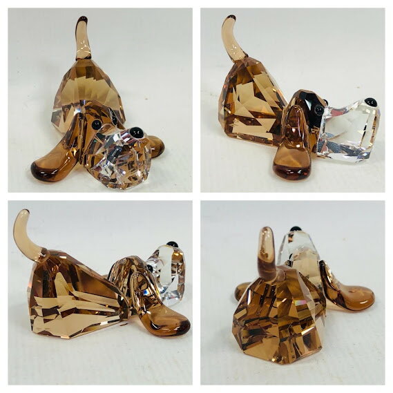 【中古】スワロフスキー【SWAROVSKI】クリスタル フィギュリン ラブロッツ Peppino(バセットハウンド) 935720 箱なし【送料無料】