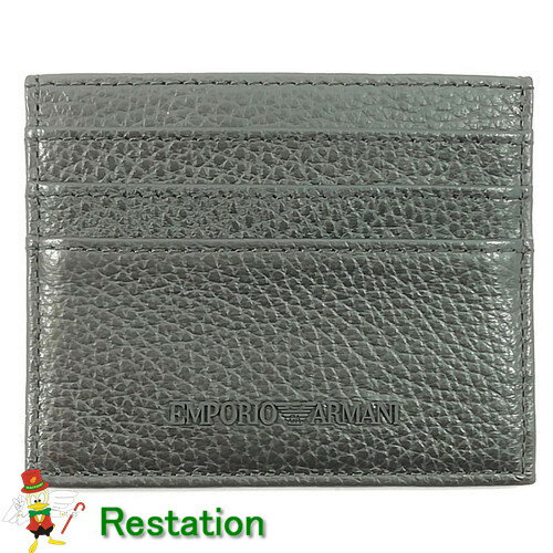 【中古】【送料無料】エンポリオアルマーニ カードケース 　ブラック×グレー※メール便でお送りします【代引き不可】