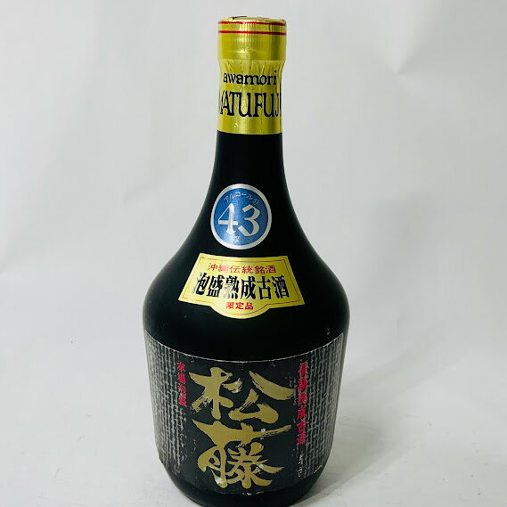【未成年の飲酒は法律で禁じられています】松藤　本場泡盛　43度　720ml　熟成古酒　〜1990年　激レア　ダルマボトル