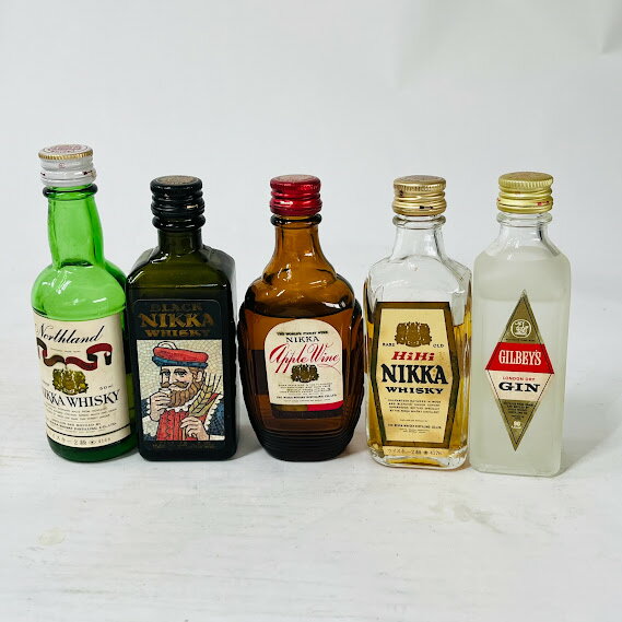 【未成年の飲酒は法律で禁じられています】ニッカミニチュア5本セット箱入り液減り