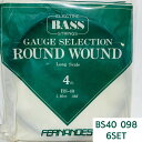 【送料無料】フェルナンデスFERNANDES 4thベース弦 BS40 098 2.50ミリ バラ6本セット ラウンドワウンド LongScale【メール便】代...