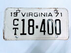 【中古】アメリカンナンバープレートVIRGINIA CT18-400●メール便●代引き不可