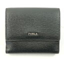 【中古】FURLA フルラ PCY8UNO B30000 2つ折り財布 ブラック×レザー