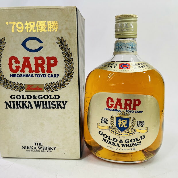 【未成年の飲酒は法律で禁じられています】ニッカ ウイスキー 広島東洋カープ1979年優勝記念ボトル 箱付き　G&G白瓶　760ml43度
